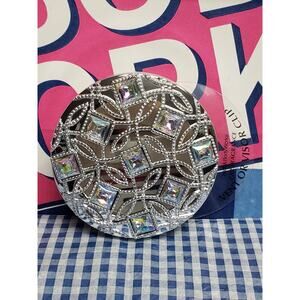 BBW Silver Bejeweled Gem Scroll Visor & Vent Clip Car Fragrance Holder Decor